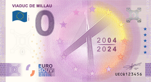 Viaduc de Millau 2024-4 0 euro souvenir banknotes france
