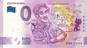 Viktor Kubal 2023-7 0 euro souvenir bankovka slovensko