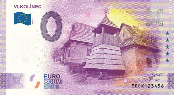 Vlkolínec 2025-2 0 euro souvenir bankovka slovensko