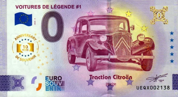 Voitures de Légende #1 2025-5 0 euro souvenir france banknotes anniversary