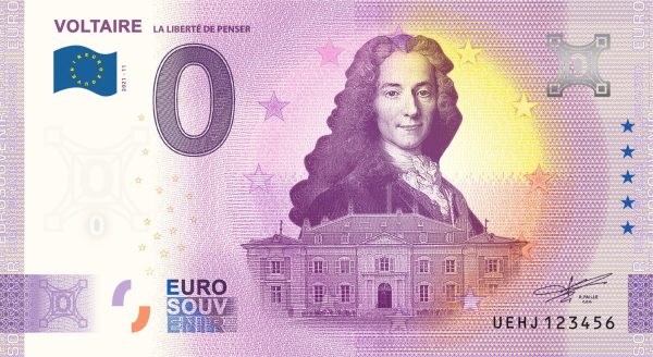 Voltaire 2021-11 0 euro souvenir france banknotes billet
