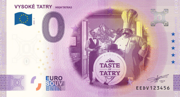 Vysoké Tatry 2024-3 0 euro souvenir bankovka slovensko