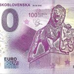 Vznik Československa 100 rokov 2018-1 0 euro souvenir bankovka cesko slovensko reliéfna pečiatka
