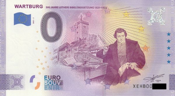 Wartburg 2021-7 0 euro souvenir banknote germany