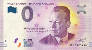 Willy Brandt – 50 Jahre Kanzler 2019-1 0 euro souvenir schein germany