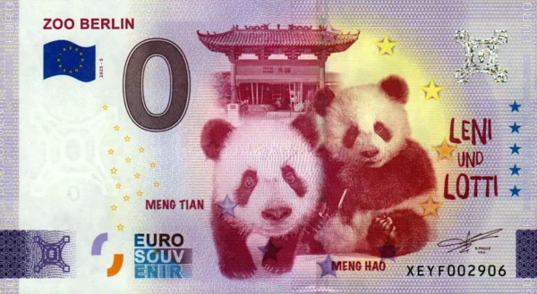 ZOO Berlin 2025-5 0 euro souvenir banknotes germany