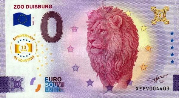 ZOO Duisburg 2025-12 0 euro souvenir anniversary germany