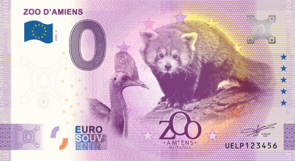 ZOO D´Amiens 2025-4 0 euro souvenir banknotes france