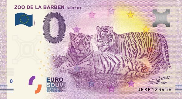 ZOO de la Barben 2020-1 0 euro souvenir banknotes billet france