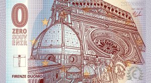 0 Zero Euro Souvenir Banknote – Italy 2021 Edition – Unit Italy Official
