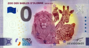 Zoo des Sables D'Olonne 2025-2 0 euro souvenir banknotes france