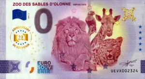 Zoo des Sables D'Olonne 2025-2 0 euro souvenir france anniversary