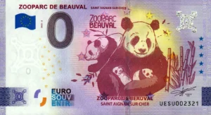 Zooparc de Beauval 2025-2 0 euro souvenir banknotes france