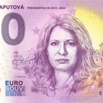 Zuzana Čaputová 2026-5 0 euro souvenir bankovka slovensko