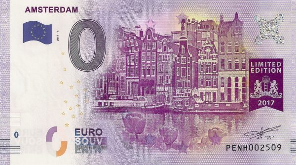 amsterdam 2017-1 0 euro souvenir banknotes netherlands