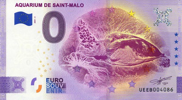 aquarium de saint-malo 2021-3 0 euro souvenir banknotes france
