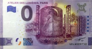 atelier de lumiéres, paris 2020-3 anniversary 0 euro souvenir banknotes