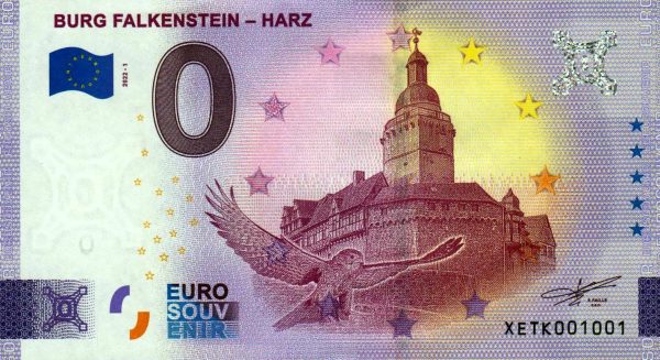 burg falkenstein – harz 2022-1 0 euro germany souvenir schein banknotes
