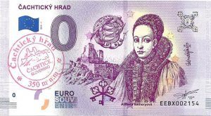 cachticky hrad 2019-1 castle 0 euro bankovka slovensko peciatka zero euro souvenir slovakia