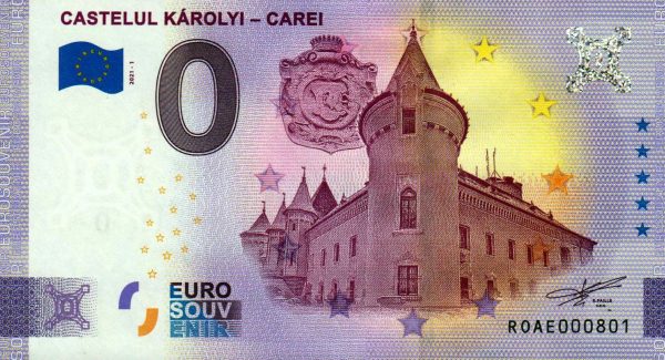 castelul karolyi – carei 2021-1 0 euro souvenir banknotes romania