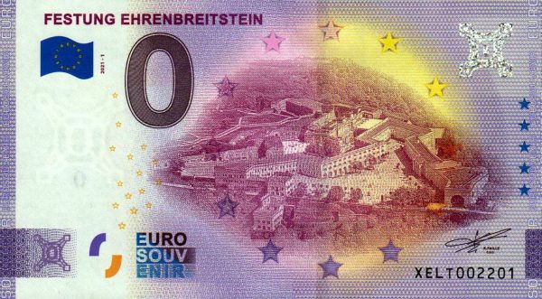 festung ehrenbreitstein 2021-1 0 euro souvenir banknotes germany