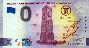 hagen – kaiser-friedrich-turm 2022-15 0 euro souvenir banknote germany schein