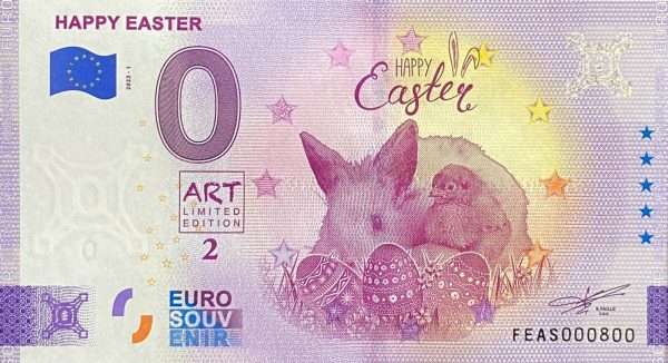 happy easter 2022-1 malta 0 euro souvenir banknotes