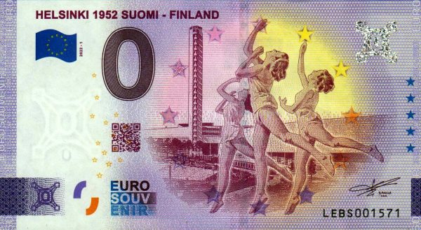 helsinki 1952 suomi – finland 2022-1 0 euro finland banknote souvenir