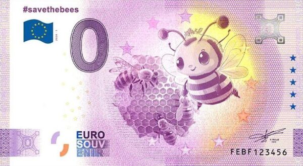 savethebees 2024-1 0 euro souvenir banknote malta