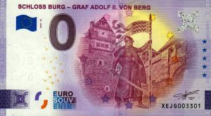 schloss burg – graf adolf ii von berg 2022-15 0 euro souvenir banknotes germany