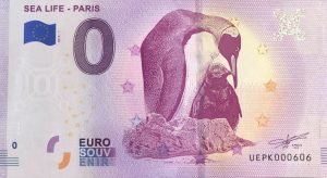 sea life – paris 2019-1 0 euro souvenir france billet banknote