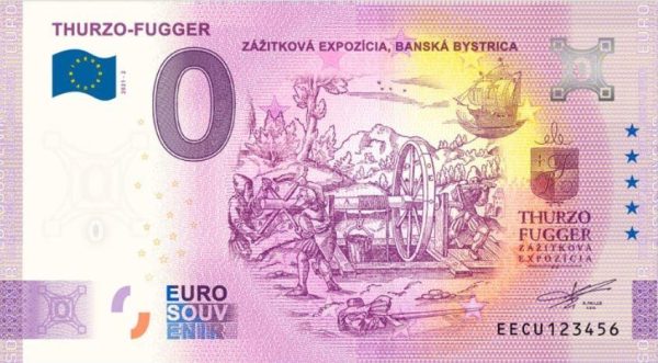 thurzo-fugger 2021-2 0 euro souvenir bankovka slovensko