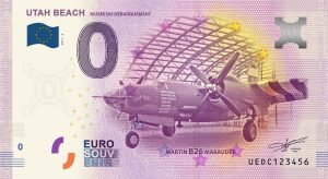 utah-beach musee du debarquement 2017-1 0 euro souvenir bankovka zero o € schein banknote