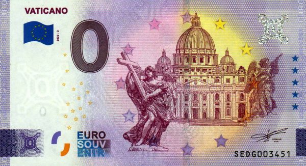 vaticano 2022-2 0 euro souvenir schein italy banknotes
