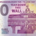 zero euro Rede am Brandenburger Tor – 12. Juni 1987 2020-35 0 euro souvenir schein germany