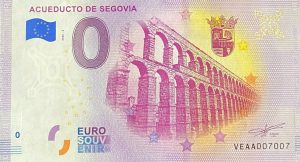 zero euro banknote Acueducto de Segovia 2020-2 0 euro souvenir spain