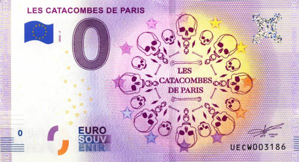 zero euro banknotes Les Catacombes de Paris 2020-7 0 euro souvenir