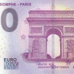 zero euro bankovka Arc de Triomphe – Paris 2019-2 0 euro souvenir