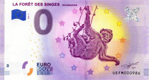 zero euro souvenir La Foret des Singes 2020-3 0 euro banknote