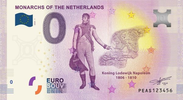 zero euro souvenir Monarch of the Netherlands 2020-1 0 euro banknotes